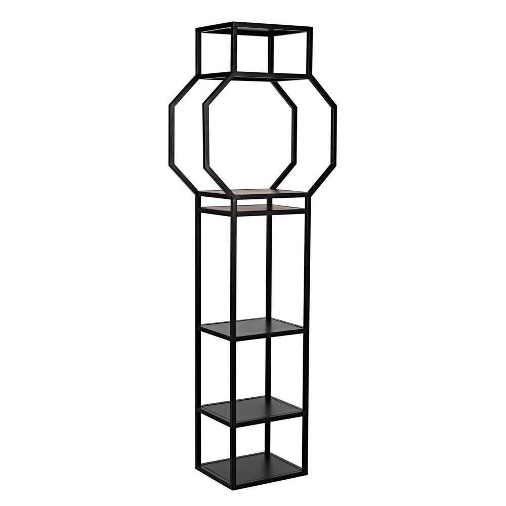 Noir Downtown B Bookcase, Black Metal