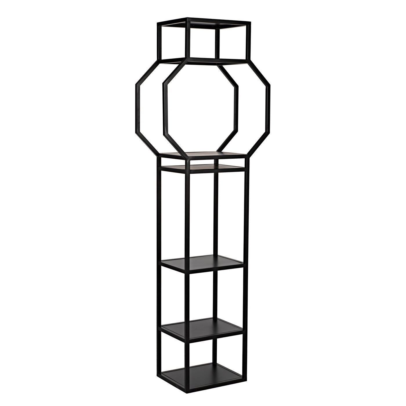 Noir Downtown B Bookcase, Black Metal