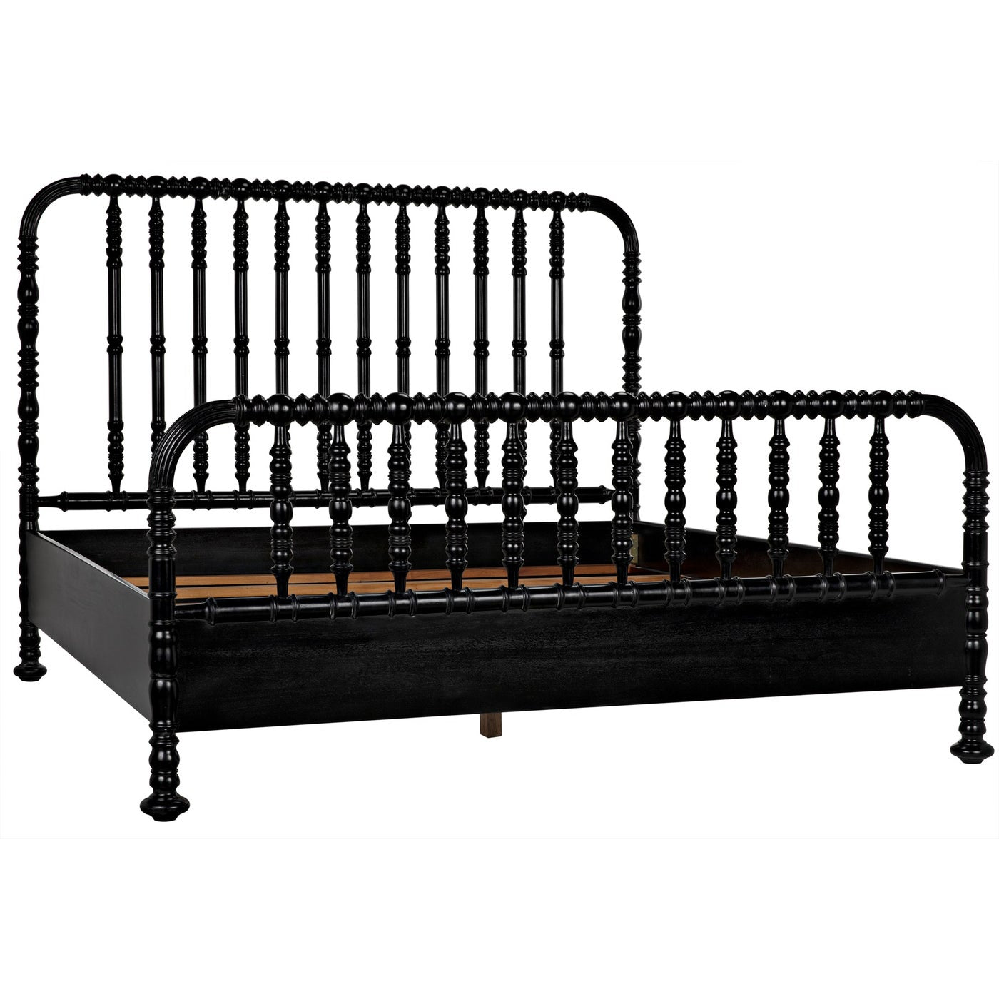 Noir Bachelor Bed, Eastern King, Hand Rubbed Black