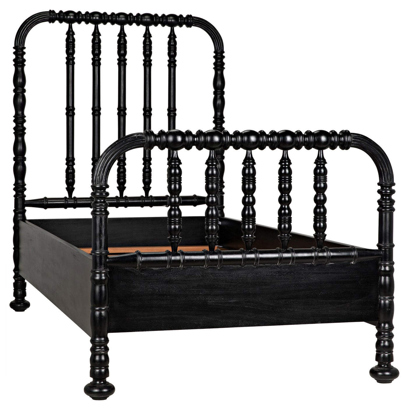 Noir Bachelor Bed, Twin, Hand Rubbed Black