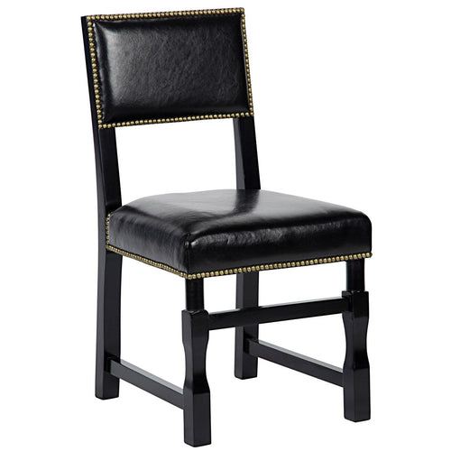 Noir Abadon Side Chair With Leather
