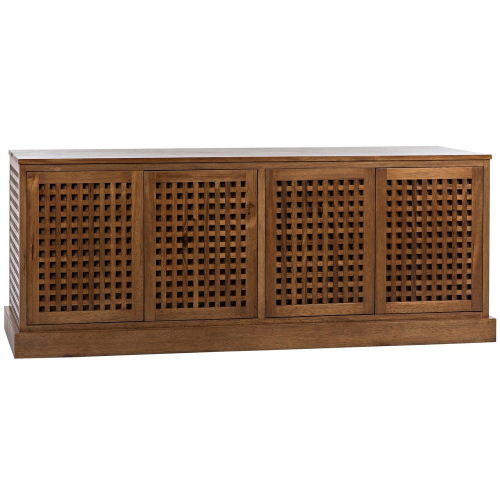 Noir Genti 4 Door Sideboard, Dark Walnut