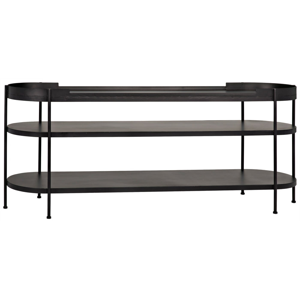 Noir Cassio Console, Black Steel