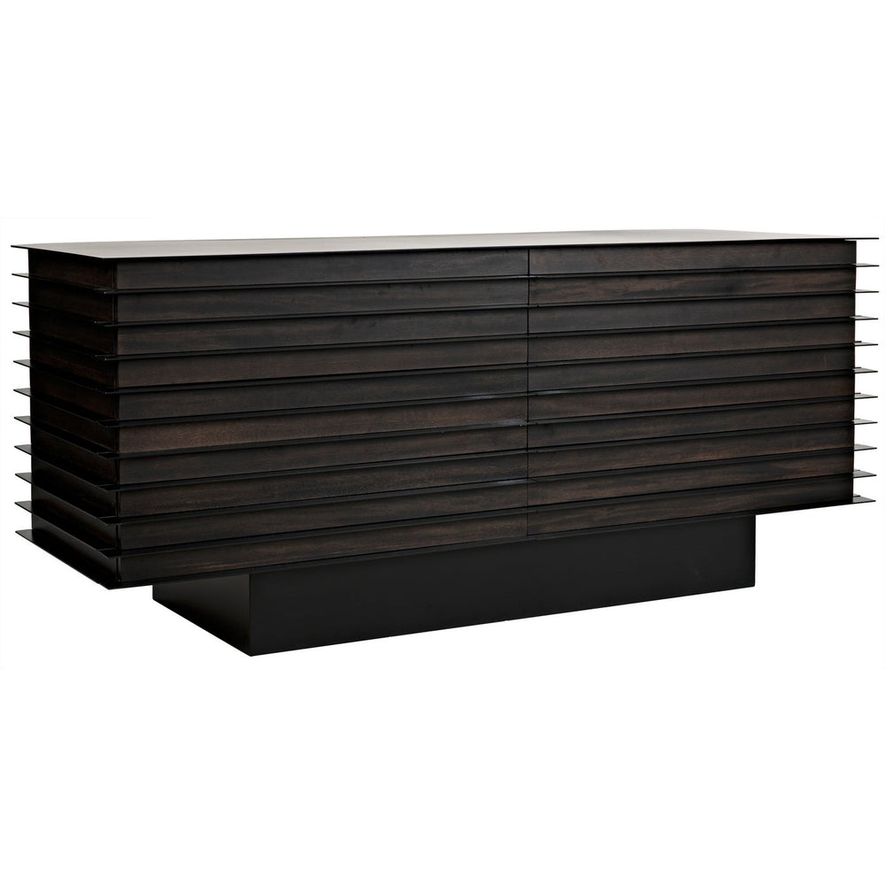 Noir Elevation Sideboard, Ebony Walnut With Steel