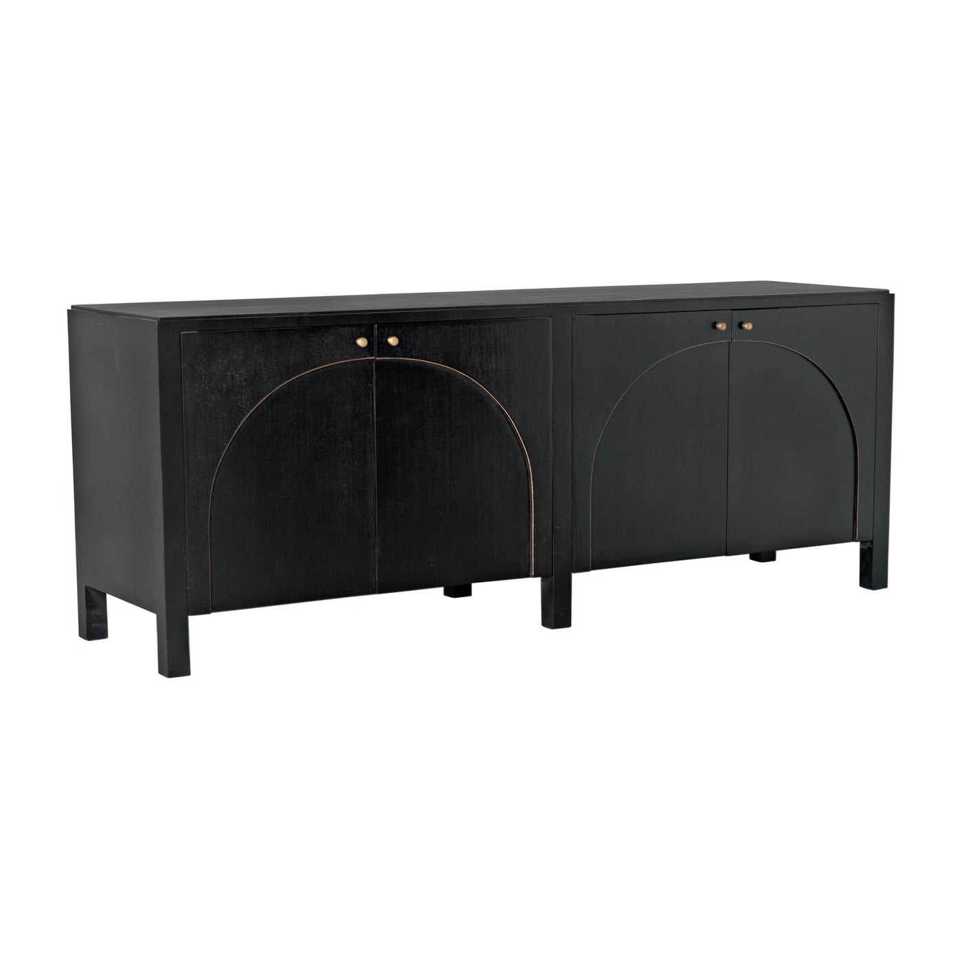 Noir Weston Sideboard, Hand Rubbed Black With Light Brown Trim