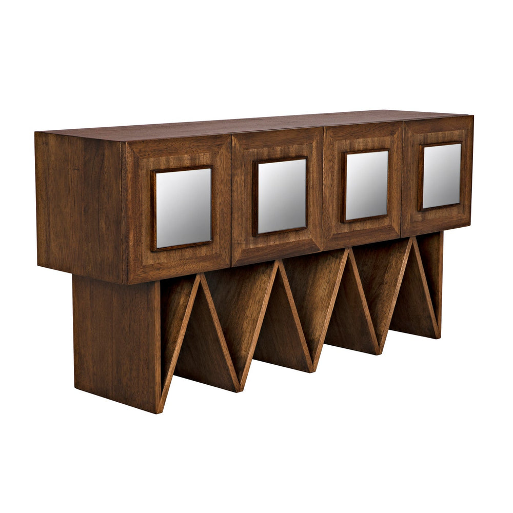 Noir Jean Michel Sideboard, Dark Walnut With Mirror