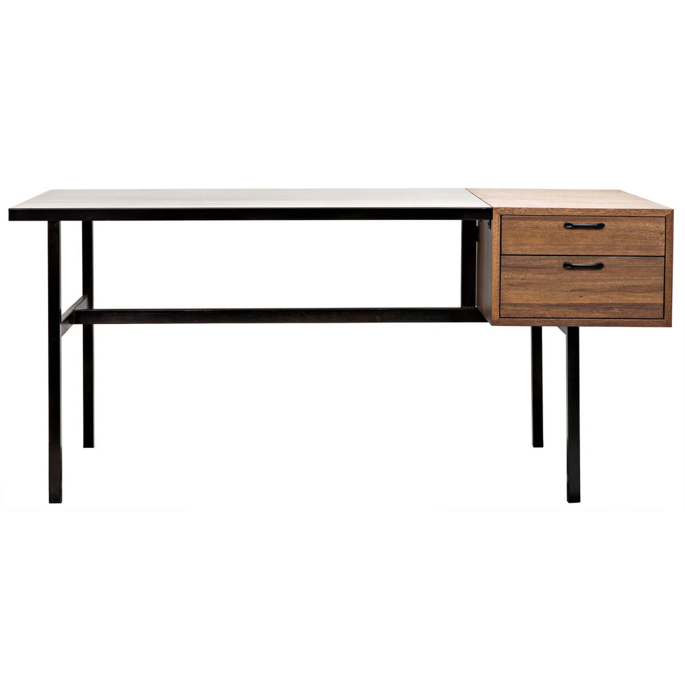 Noir Algeron Desk With Black Steel