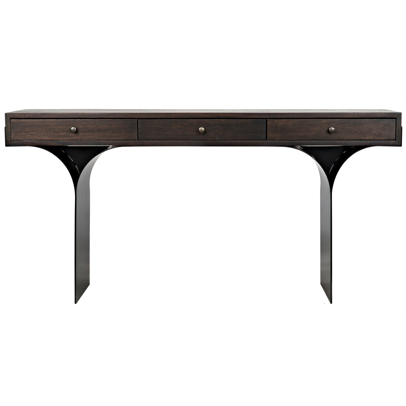 Noir Truss Desk, Ebony Walnut With Steel Legs