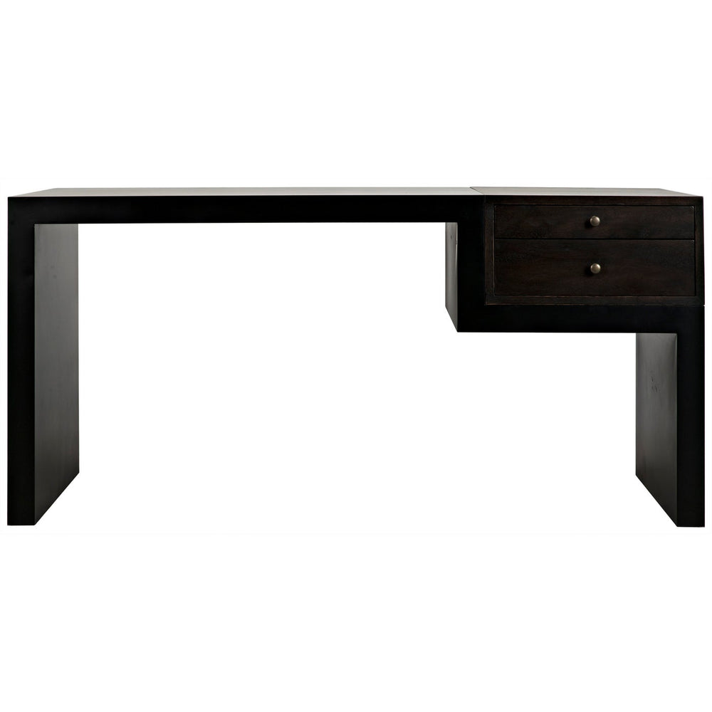 Noir Alvaro Desk, Black Steel With Ebony Walnut