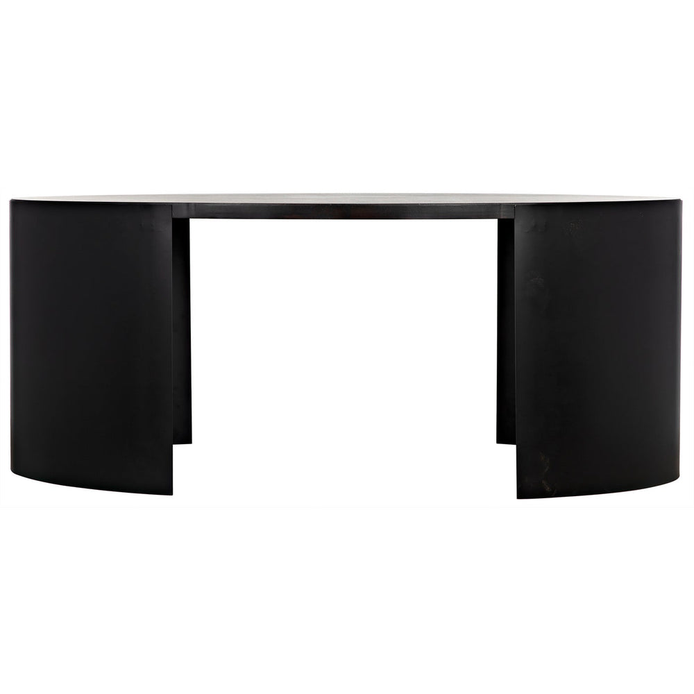 Noir Marigold Desk, Ebony Walnut With Black Steel