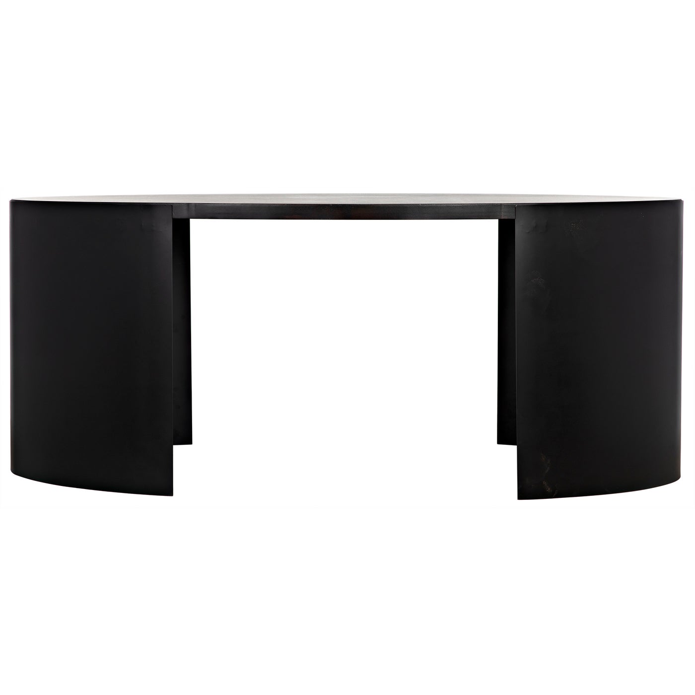 Noir Marigold Desk, Ebony Walnut With Black Steel