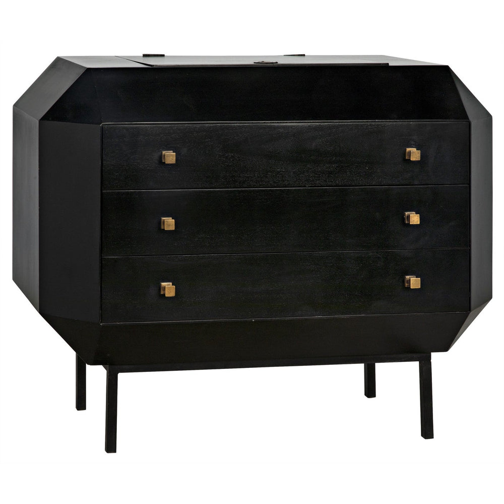 Noir Rhiana Dresser, Hand Rubbed Black