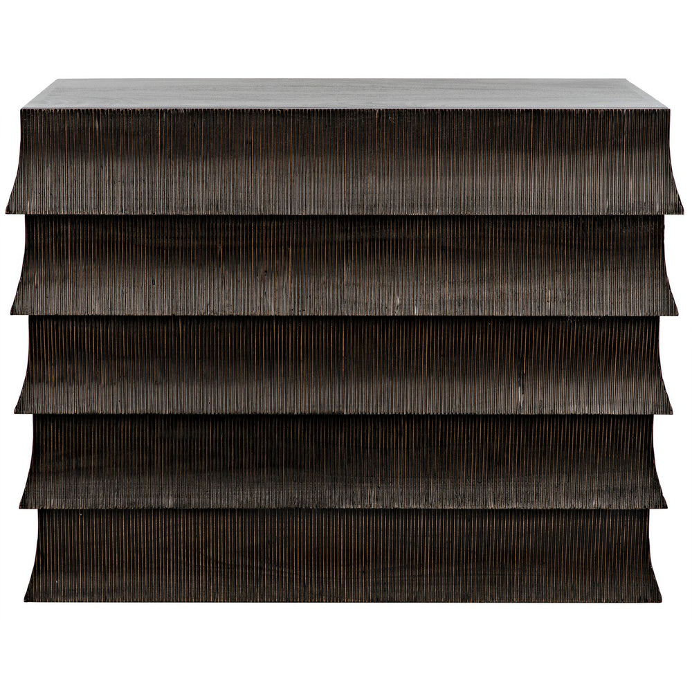 Noir Ava Dresser, Hand Rubbed Black With Light Brown Highlights