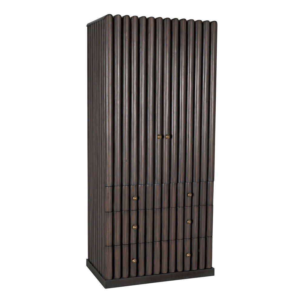 Noir Amunet Hutch, Pale Rubbed With Light Brown Trim