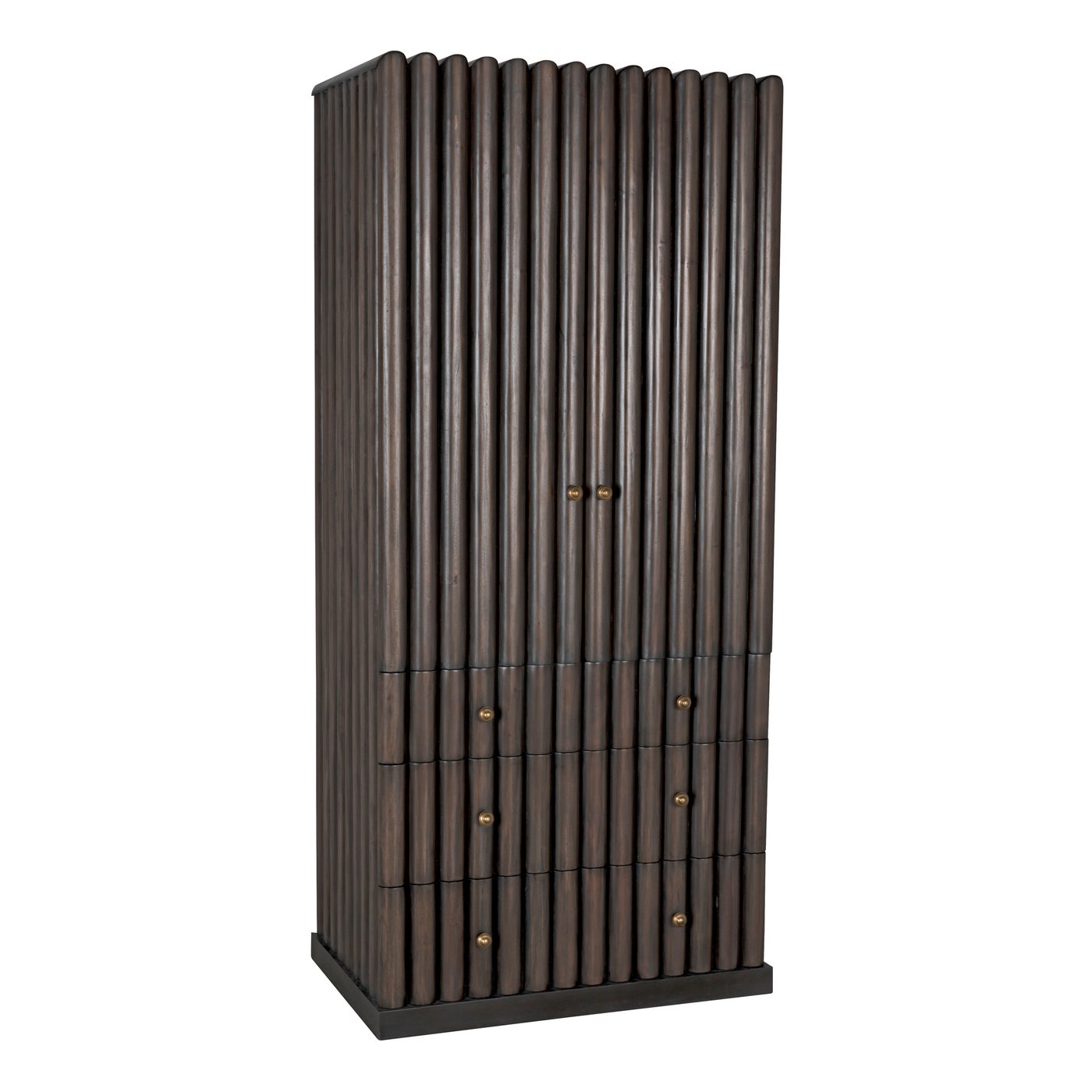 Noir Amunet Hutch, Pale Rubbed With Light Brown Trim
