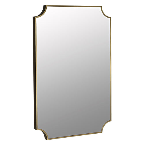Noir Convexed Mirror, Steel, Antique Brass