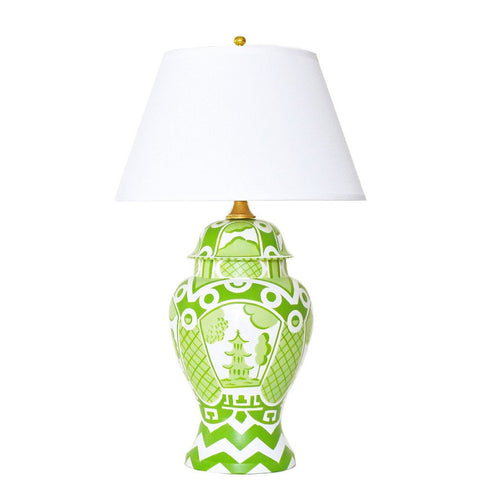 Dana Gibson Summer Palace Lamp, Green
