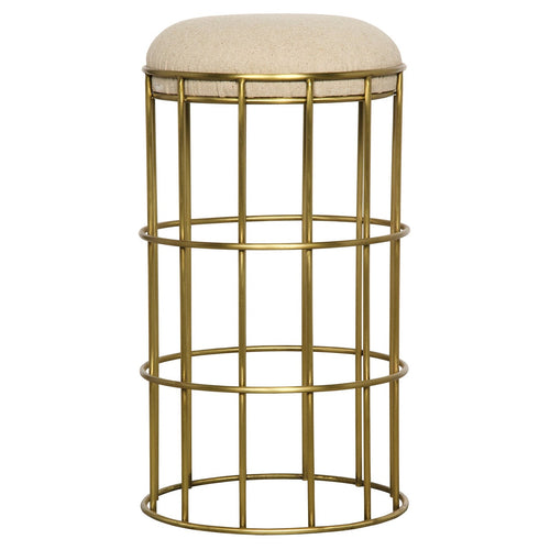 Noir Ryley Counter Stool, Steel With Brass Finish