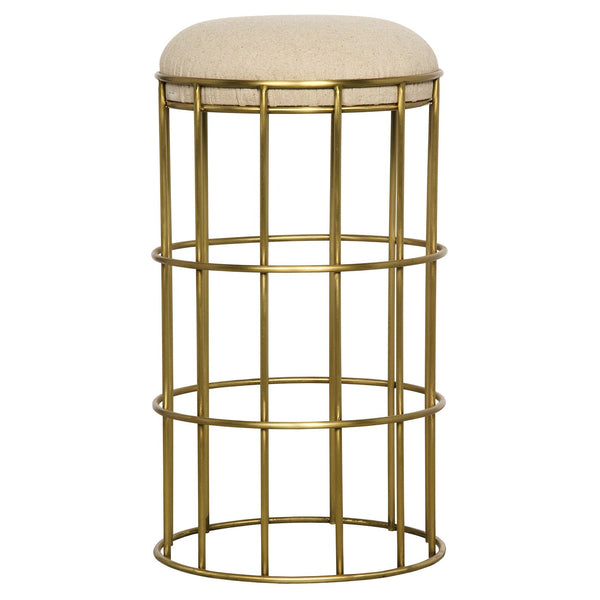 Noir Ryley Counter Stool, Steel With Brass Finish