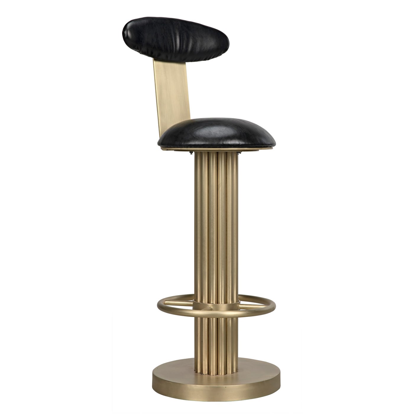 Noir Sedes Bar Stool, Steel With Brass Finish