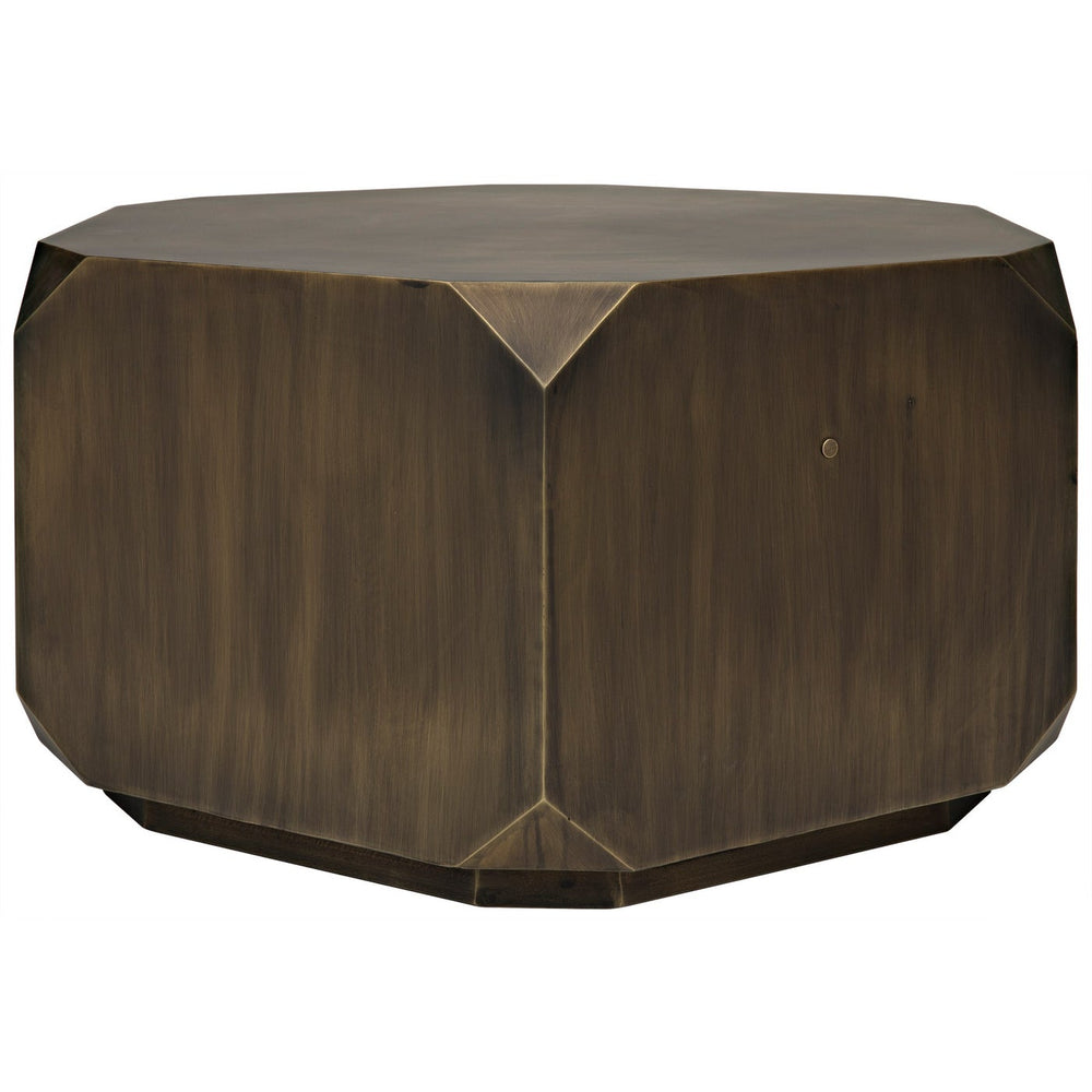 Noir Tytus Coffee Table, Steel With Aged Brass Finish