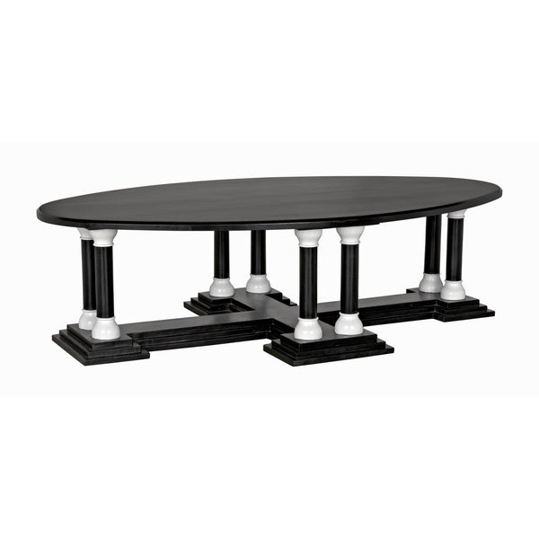 Noir Desoto Coffee Table, Hand Rubbed Black And Solid White