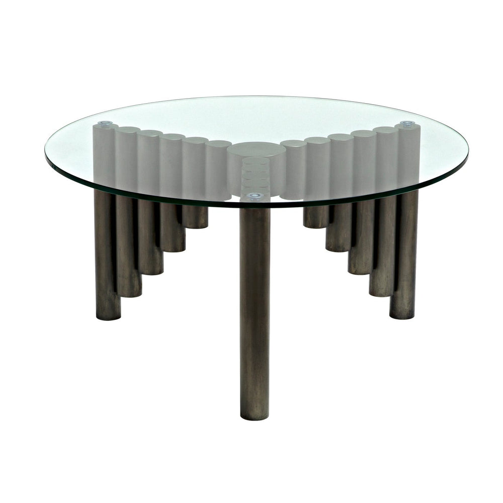 Noir Organum Coffee Table, Gun Metal Finish