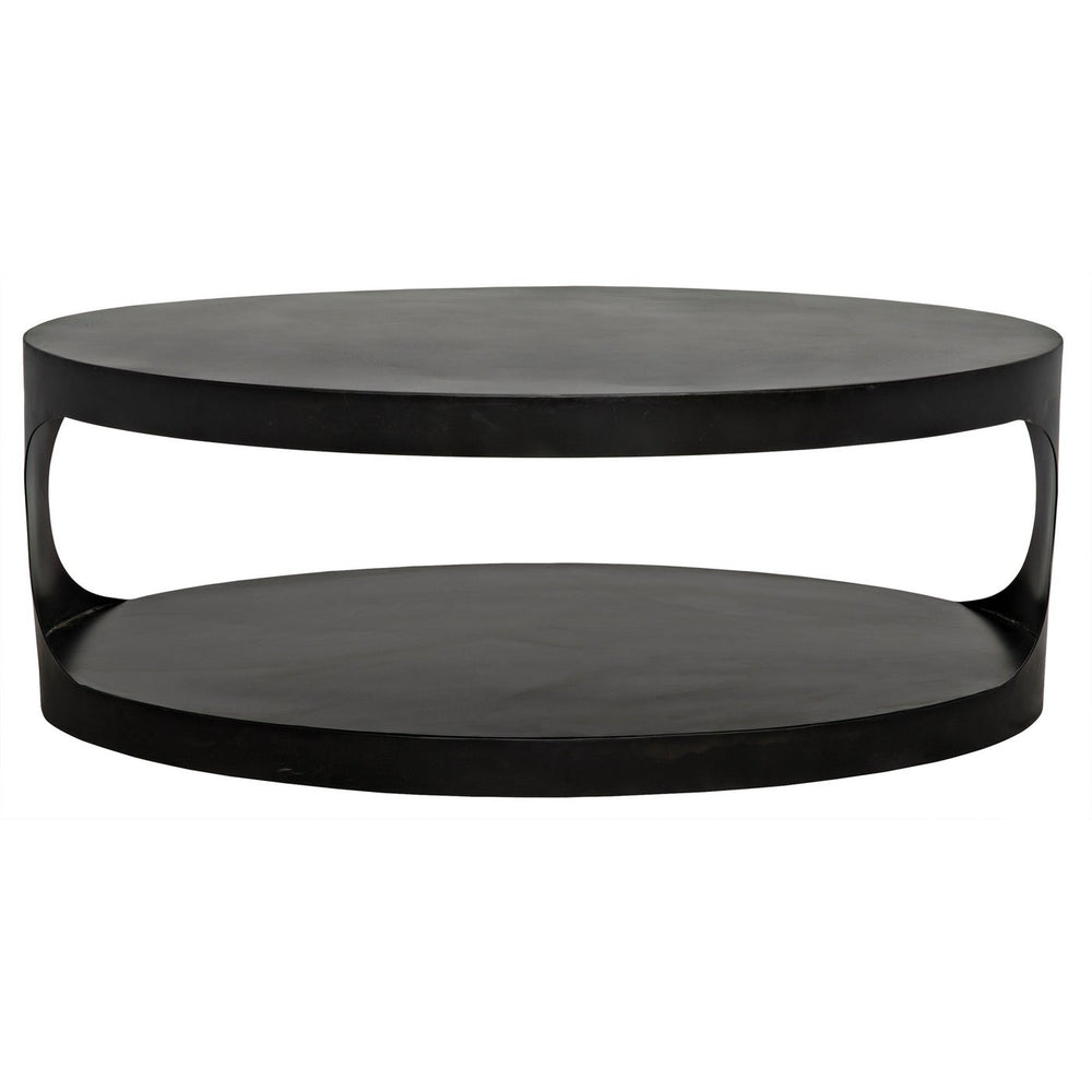 Noir Eclipse Oval Coffee Table, Black Steel