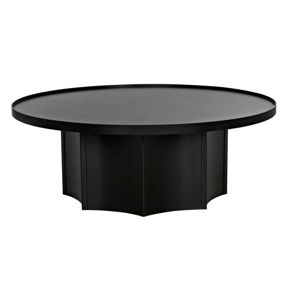 Noir Rome Coffee Table, Black Steel