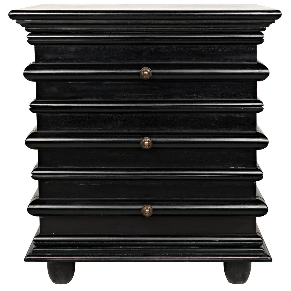 Noir Ascona Side Table, Hand Rubbed Black