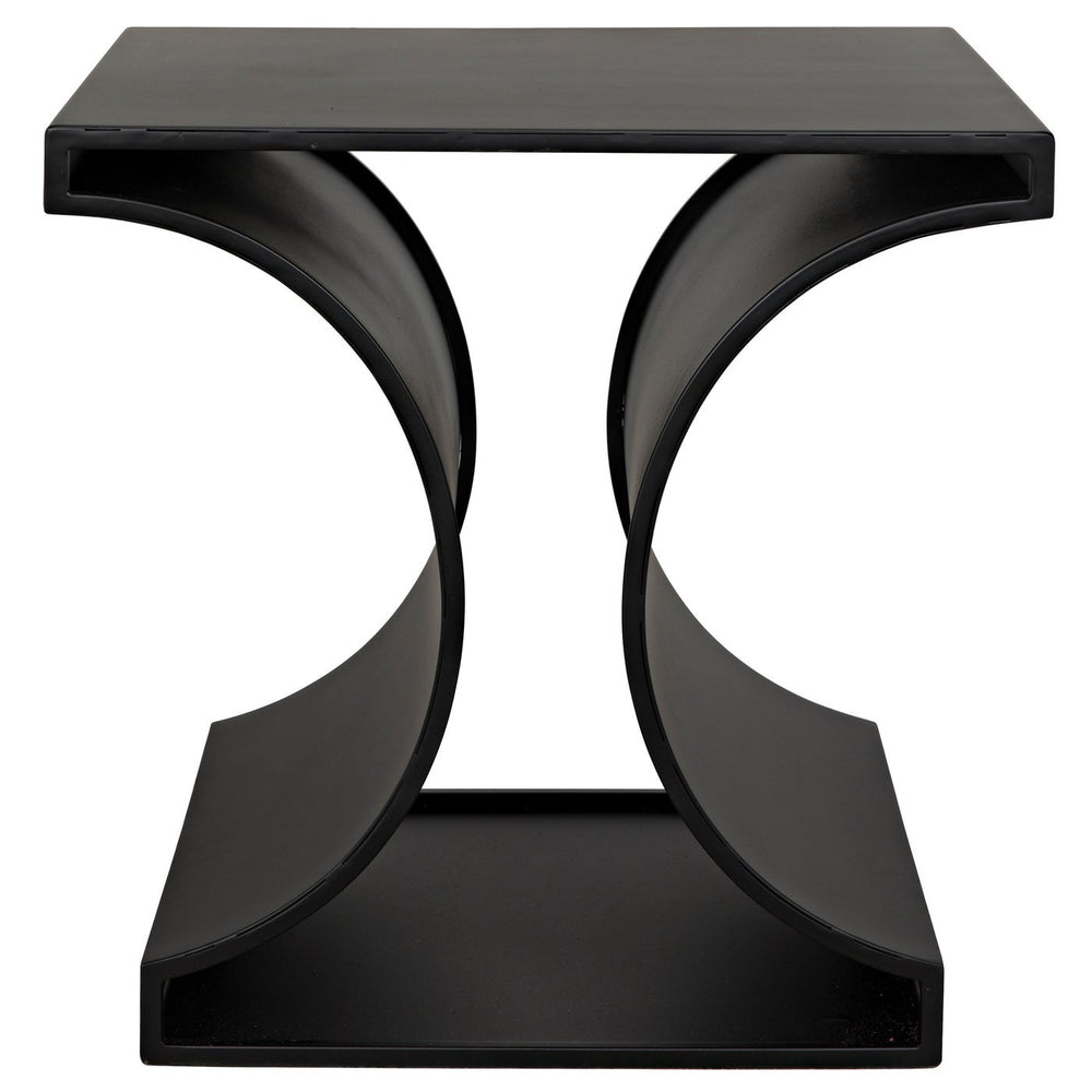 Noir Alec Side Table, Black Steel