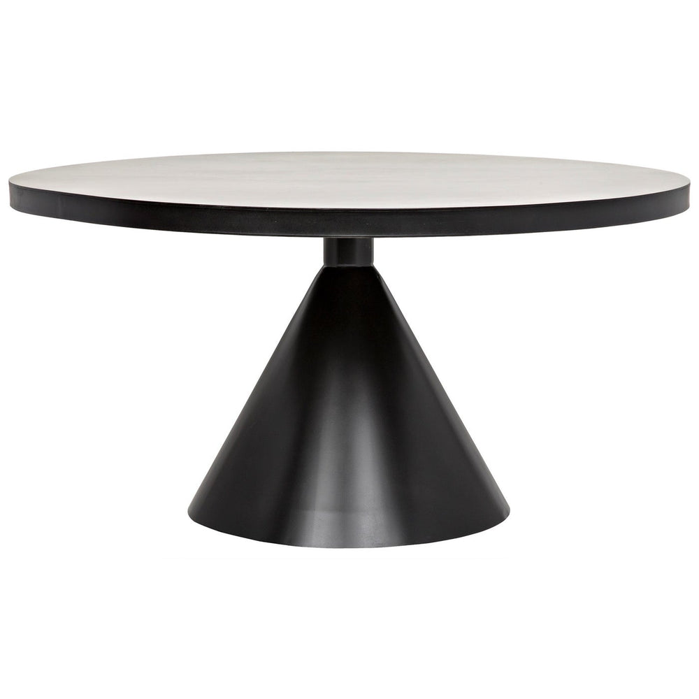 Noir Cone Dining Table, Black Steel