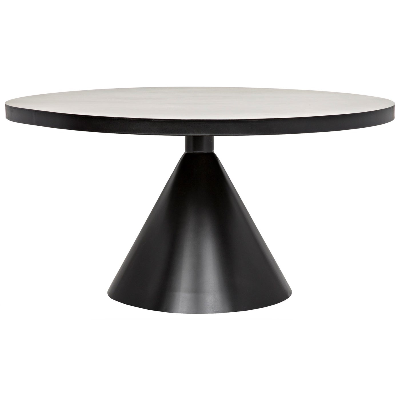 Noir Cone Dining Table, Black Steel