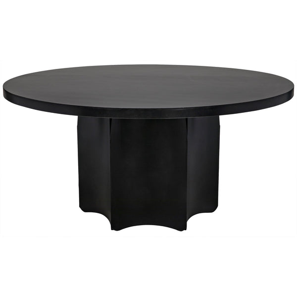 Noir Rome Dining Table, Black Steel