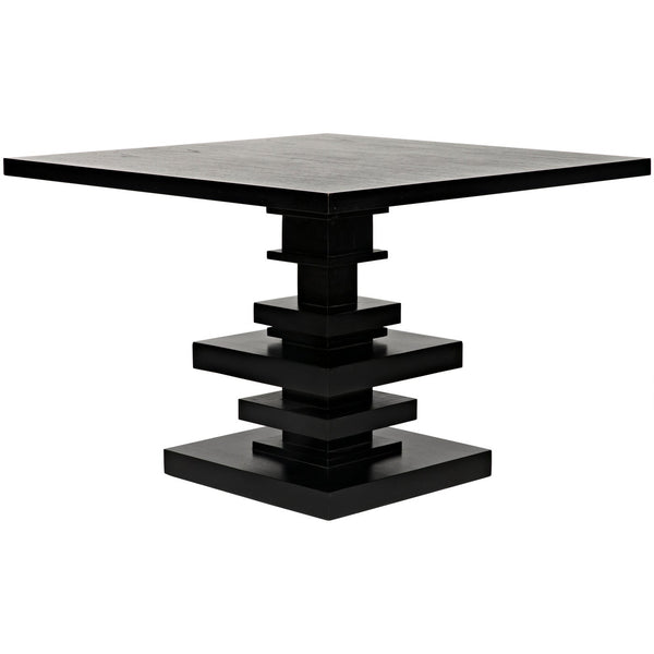 Noir Corum Square Table, Hand Rubbed Black