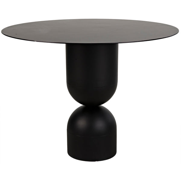 Noir Wanda Dining Table, Black Steel