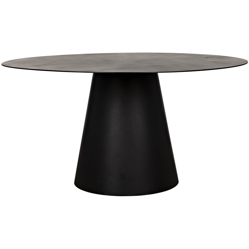 Noir Vesuvius Dining Table, Black Steel