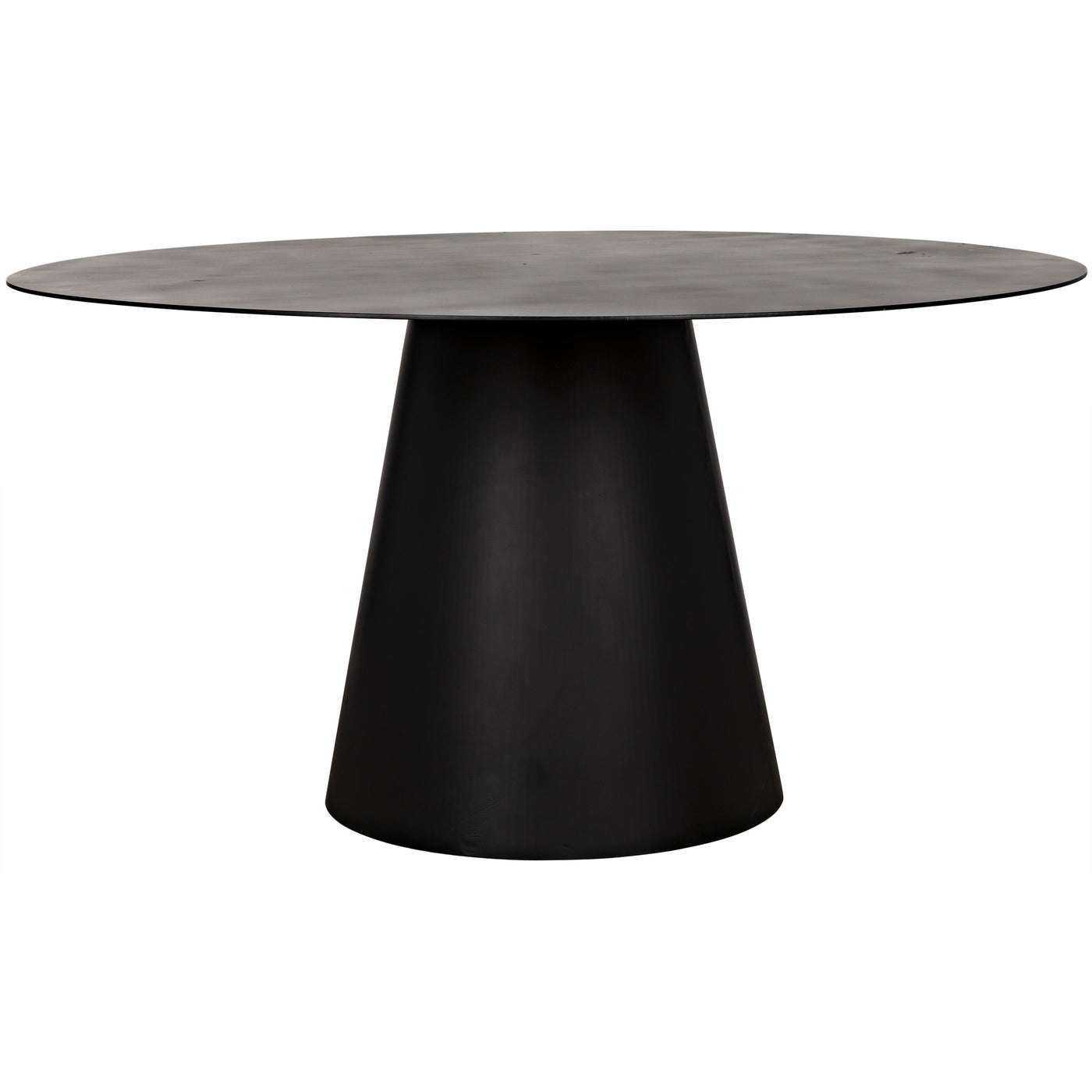 Noir Vesuvius Dining Table, Black Steel