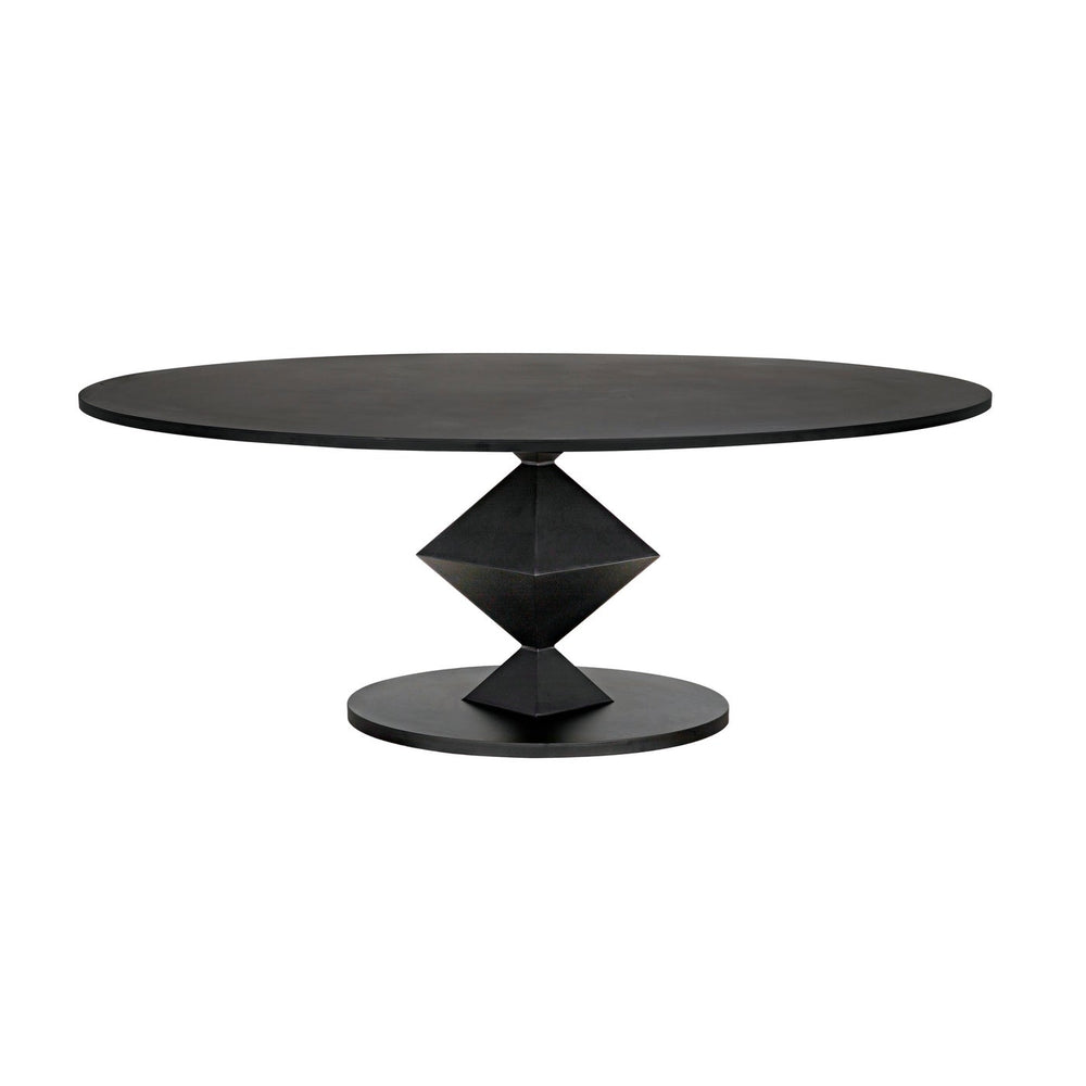 Noir Katana Oval Dining Table, Black Metal