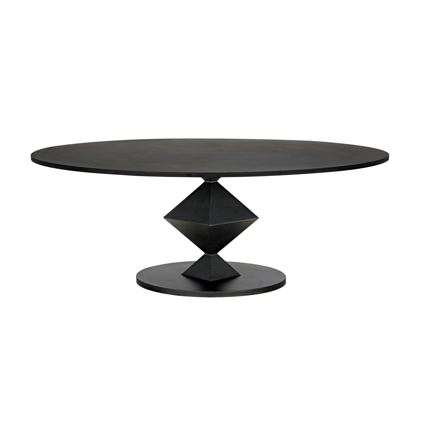 Noir Katana Oval Dining Table, Black Metal