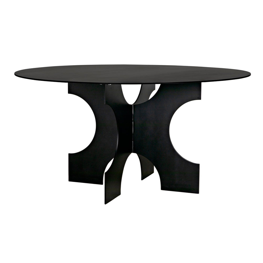 Noir Element Dining Table, Black Metal