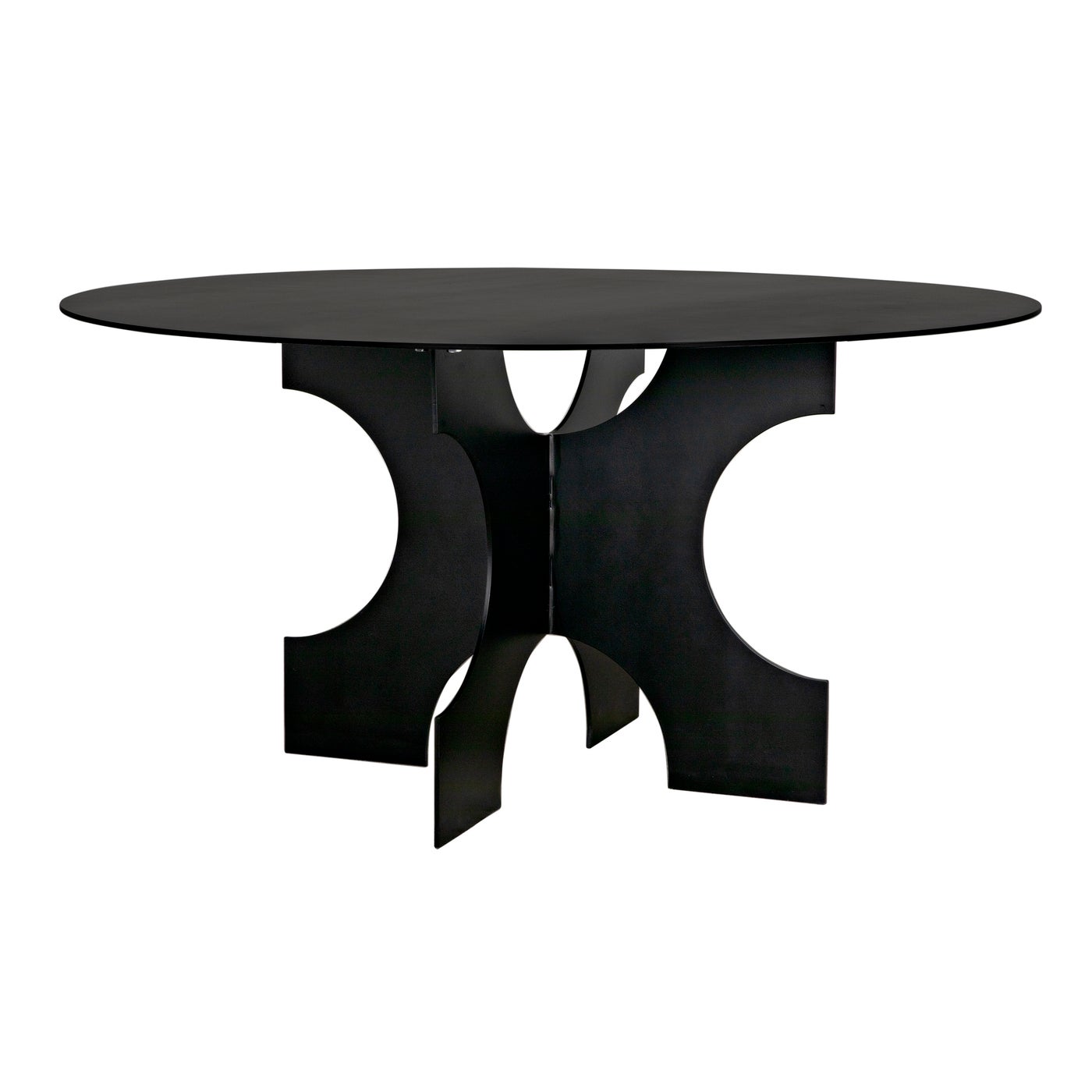 Noir Element Dining Table, Black Metal