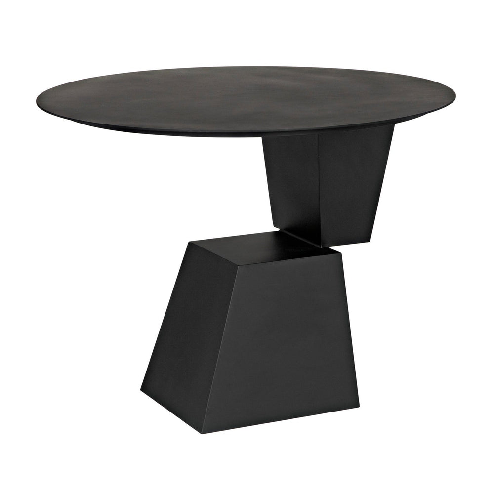 Noir Round Pieta Table, Black Steel