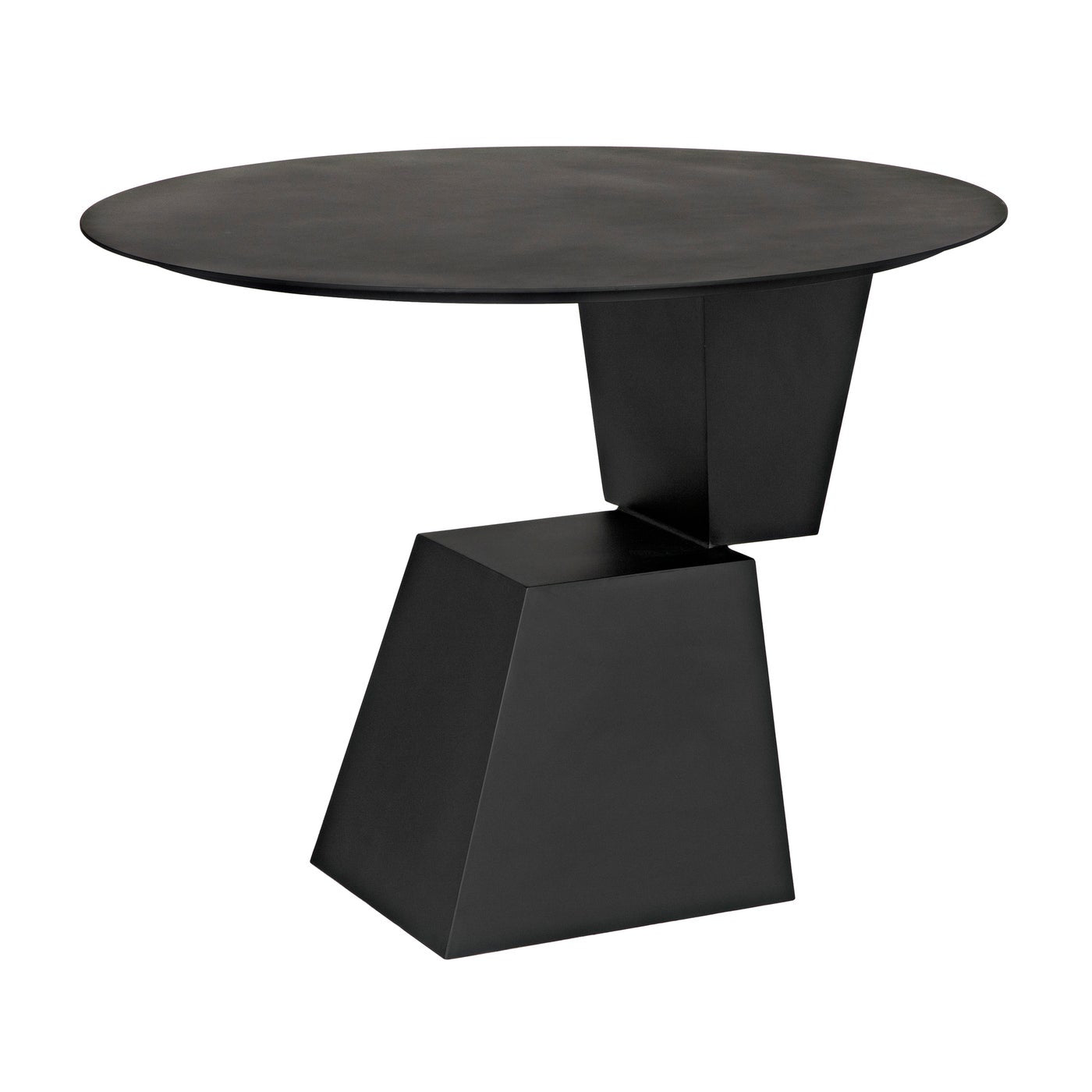 Noir Round Pieta Table, Black Steel