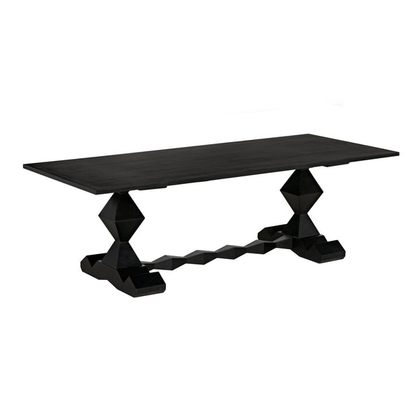 Noir Madeira Dining Table, Hand Rubbed Black