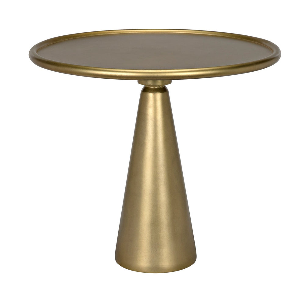 Noir Hiro Short Side Table, Metal With Brass Finish