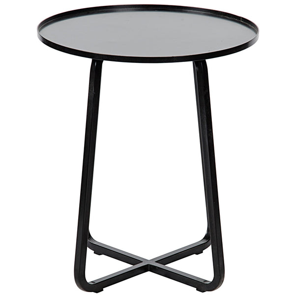 Noir Kimana Side Table, Black Steel