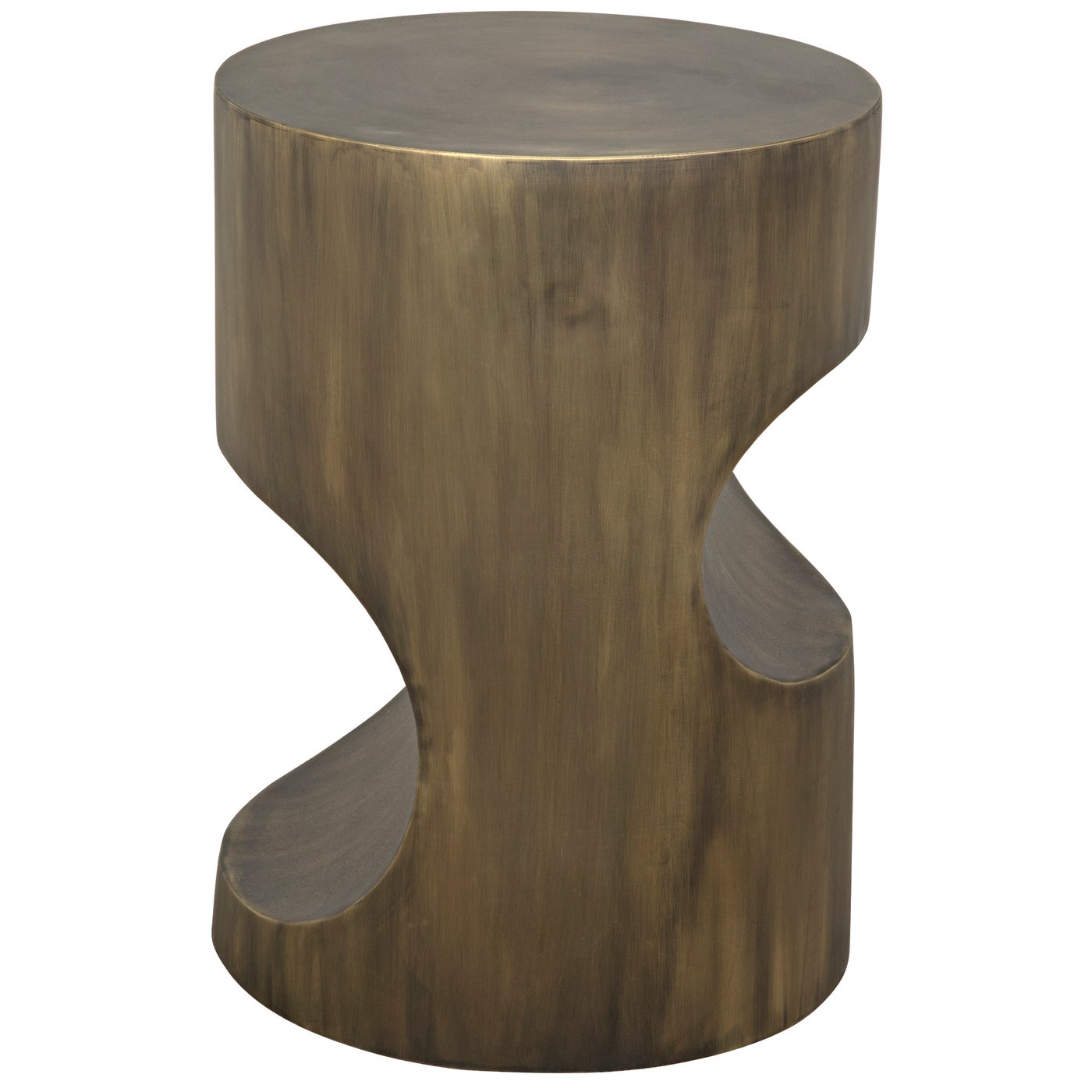 Noir Margo Side Table, Steel With Aged Brass Finish