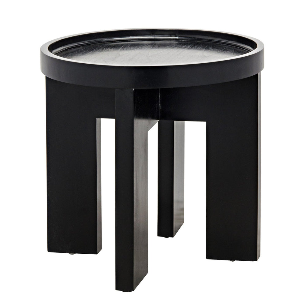 Noir Gavin Side Table, Hand Rubbed Black