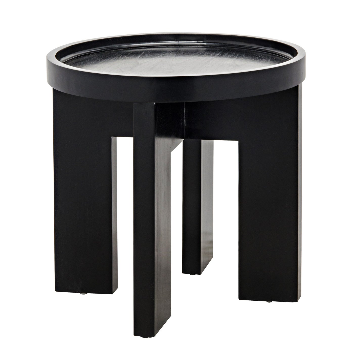 Noir Gavin Side Table, Hand Rubbed Black